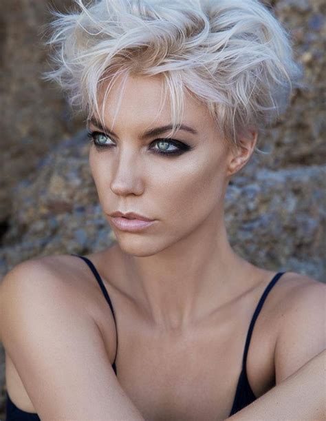 short white hair|short white haircuts for women.